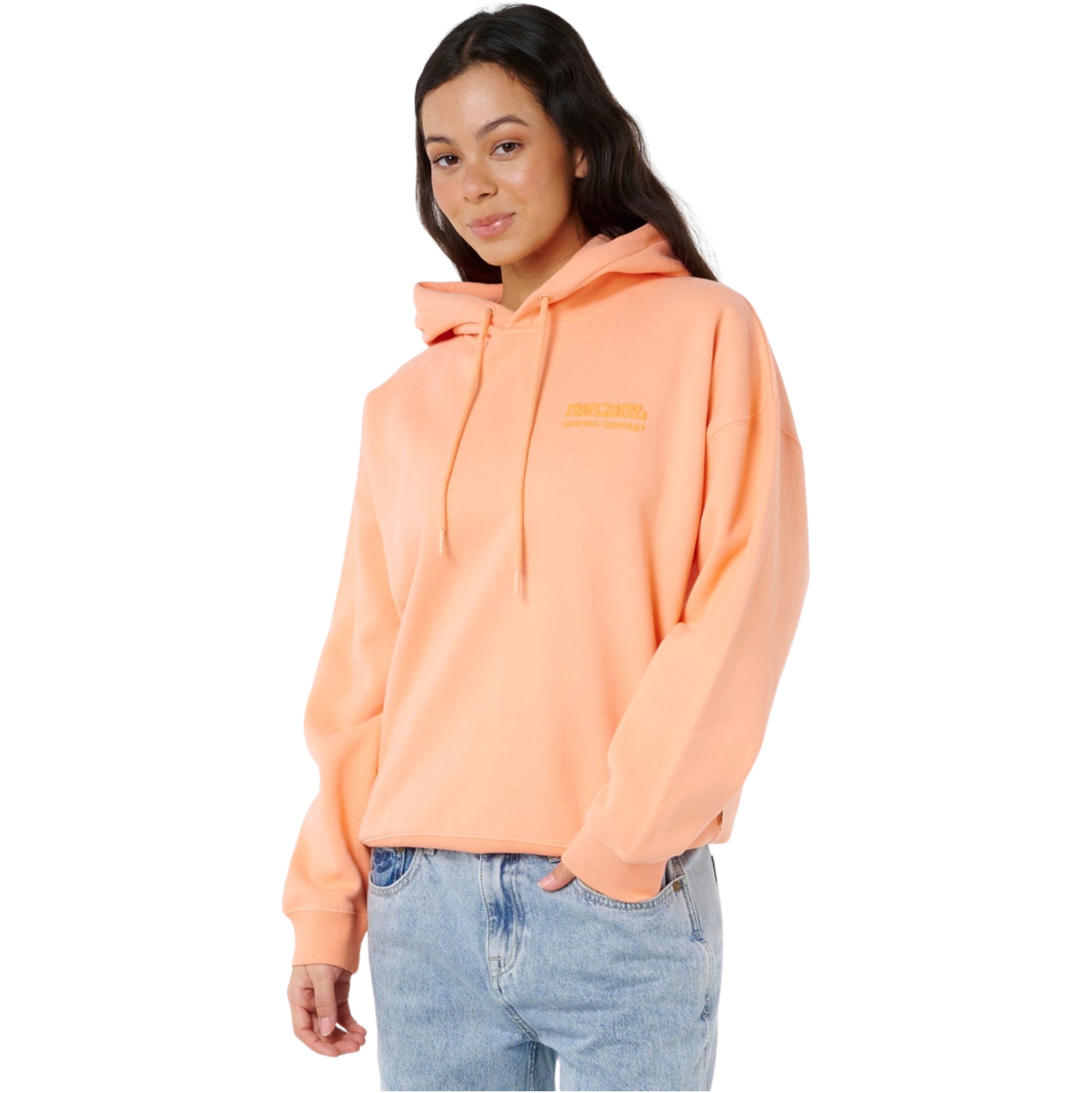 2026 Rip Curl Womens Surf Puff Heritage Hoodie 06AWFL - Papaya